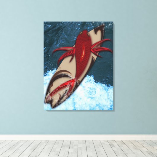 Surf omhoog canvas afdruk (Insitu (Houten vloer))