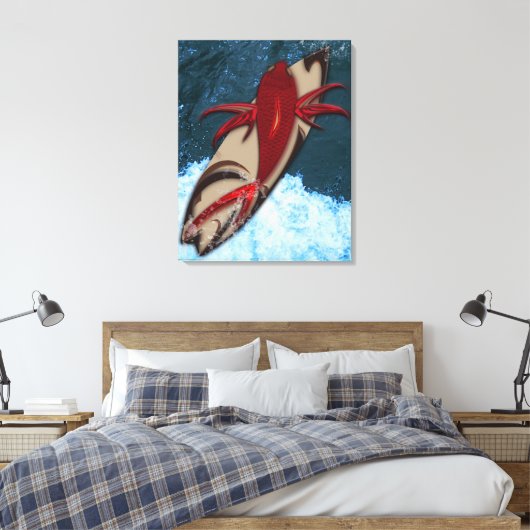 Surf omhoog canvas afdruk (Insitu (Slaapkamer))