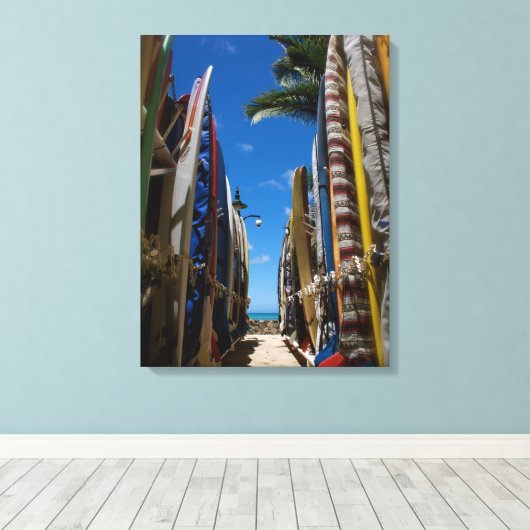 Surf omhoog canvas afdruk (Insitu (Houten vloer))