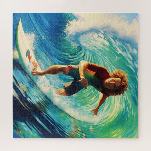 Surf omhoog: de golf berijden legpuzzel (Horizontaal)