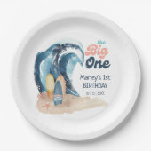 Surf omhoog | De grote Baby eerste verjaardag van  Papieren Bordje (Voorkant)