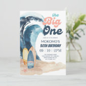 Surf omhoog | De Grote Tropische Beach Birthday Kaart (Staand voorkant)