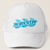 "Surf omhoog" diep blauw zee & wit Trucker Pet (Voorkant)