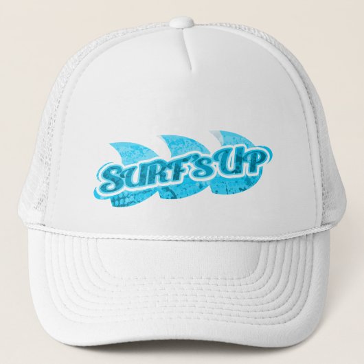 "Surf omhoog" diep blauw zee & wit Trucker Pet (Voorkant)