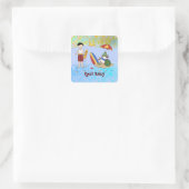 Surf omhoog Dude Vierkante Sticker (Tas)