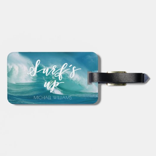 Surf omhoog | Fun Typografie & Quote Bagagelabel (Achterkant horizontaal)