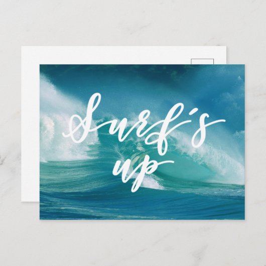Surf omhoog | Fun Typografie & Quote Briefkaart (Voorkant / Achterkant)