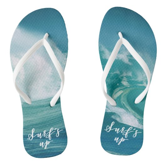 Surf omhoog | Fun Typografie & Quote Teenslippers (Voetbed)