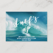 Surf omhoog | Fun Typography & Quote Surf Instruct Visitekaartje (Achterkant)