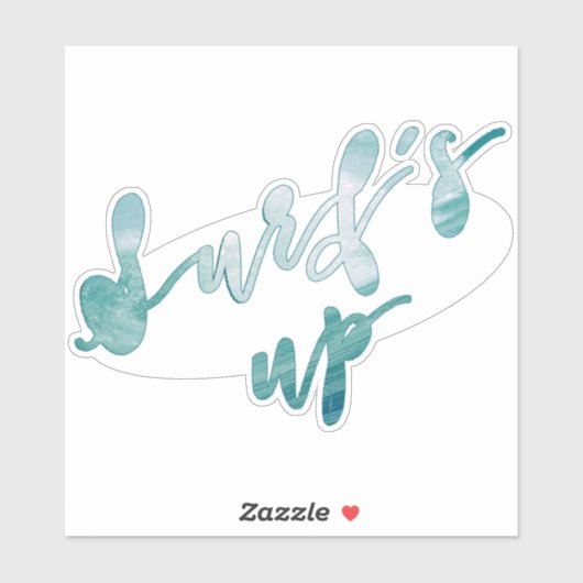 Surf omhoog | Fun Typography Surf Quote Sticker (Vel)