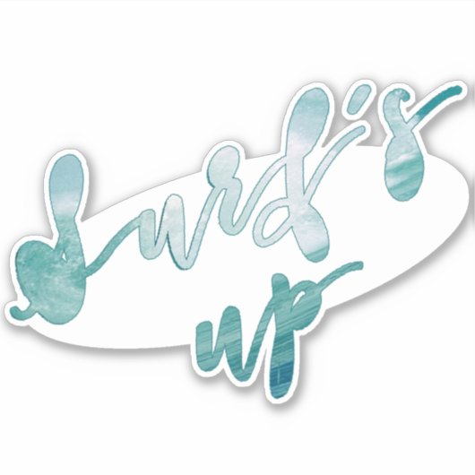 Surf omhoog | Fun Typography Surf Quote Sticker (Voorkant)