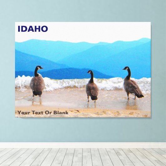 Surf omhoog! - Geese Canvas Afdruk (Insitu (Houten vloer))