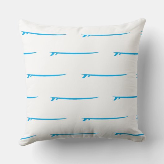 Surf omhoog! Grote blauwe kaarten/witte achtergron Kussen (Achterkant)