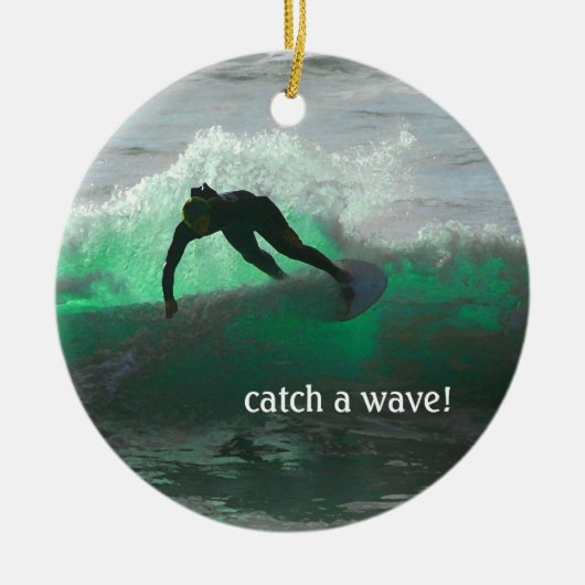 Surf omhoog! keramisch ornament (Voorkant)