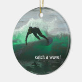 Surf omhoog! keramisch ornament (Links)