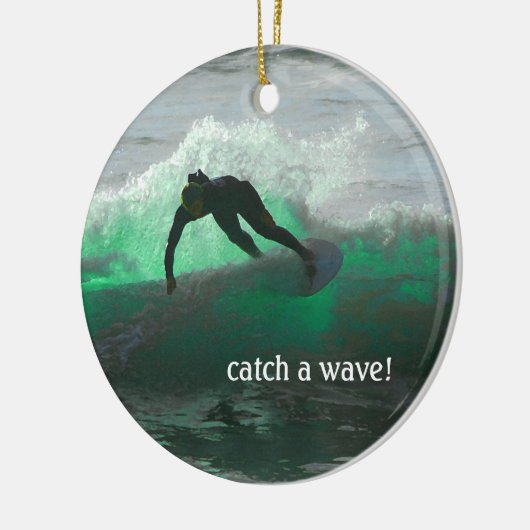 Surf omhoog! keramisch ornament (Links)