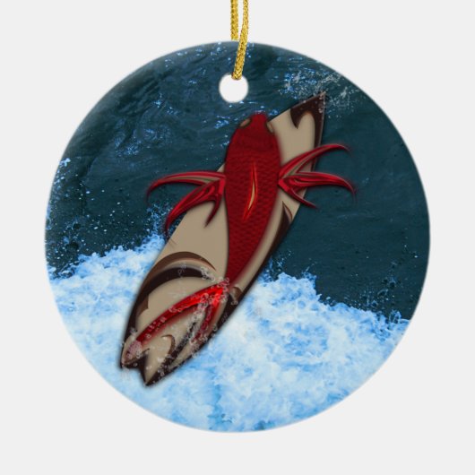 Surf omhoog keramisch ornament (Voorkant)