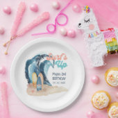 Surf omhoog | Maandag tropisch strand Surfende kin Papieren Bordje (Feest)