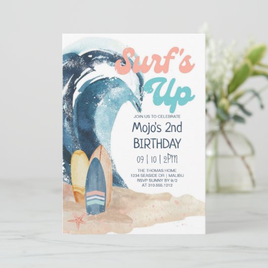 Surf omhoog | Maandag tropische brauwkinderen Kaart (Staand voorkant)