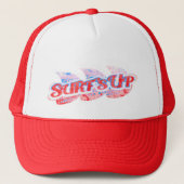 "Surf omhoog" met twee toonkleuren: blauw, rood en Trucker Pet (Voorkant)