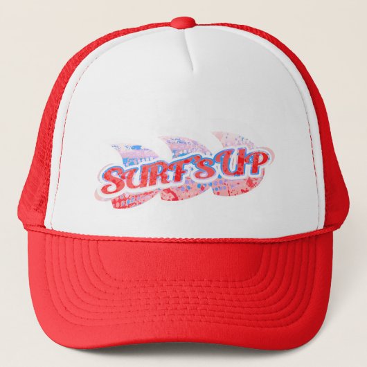 "Surf omhoog" met twee toonkleuren: blauw, rood en Trucker Pet (Voorkant)
