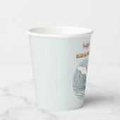 Surf Omhoog Ocean Wave Verjaardagspapier Cups Papieren Bekers (Rechts)