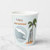 Surf Omhoog Ocean Wave Verjaardagspapier Cups Papieren Bekers (Voorkant)