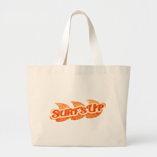 "Surf omhoog" oranje surfers canvas tas (Voorkant)