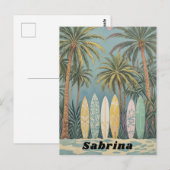 Surf omhoog, pastelstijl gepersonaliseerd briefkaart (Voorkant / Achterkant)