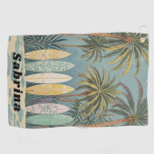 Surf omhoog, pastelstijl gepersonaliseerd golfhanddoek (Horizontaal)