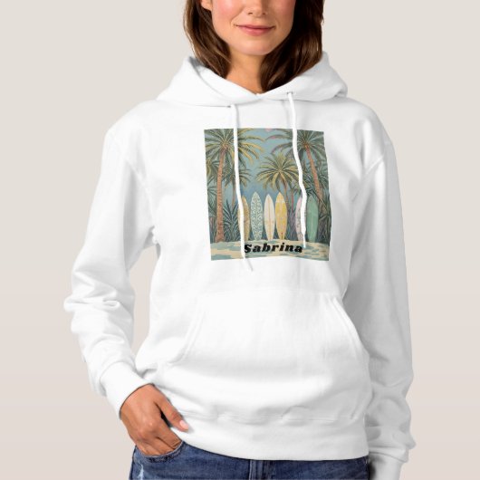 Surf omhoog, pastelstijl gepersonaliseerd hoodie (Voorkant)