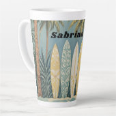 Surf omhoog, pastelstijl gepersonaliseerd latte mok (Linkerhoek)