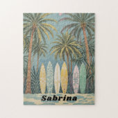 Surf omhoog, pastelstijl gepersonaliseerd legpuzzel (Verticaal)