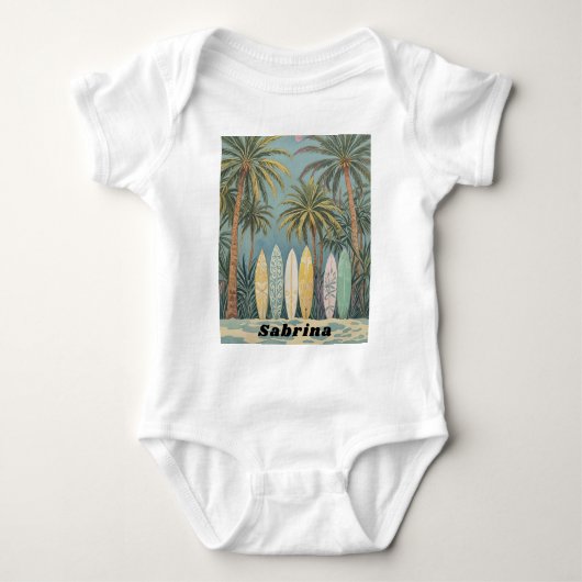 Surf omhoog, pastelstijl gepersonaliseerd romper (Voorkant)