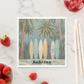 Surf omhoog, pastelstijl gepersonaliseerd servet (Insitu)