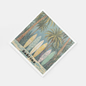 Surf omhoog, pastelstijl gepersonaliseerd servet (Hoek)