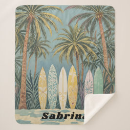 Surf omhoog, pastelstijl gepersonaliseerd sherpa deken