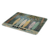 Surf omhoog, pastelstijl gepersonaliseerd snijplank (Hoek)