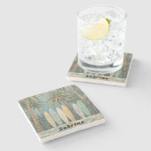 Surf omhoog, pastelstijl gepersonaliseerd stenen onderzetter (Zijkant)