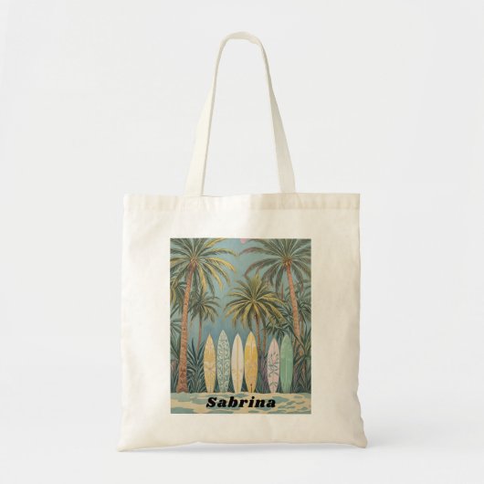 Surf omhoog, pastelstijl gepersonaliseerd tote bag (Voorkant)