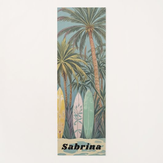 Surf omhoog, pastelstijl gepersonaliseerd yogamat (Voorkant)