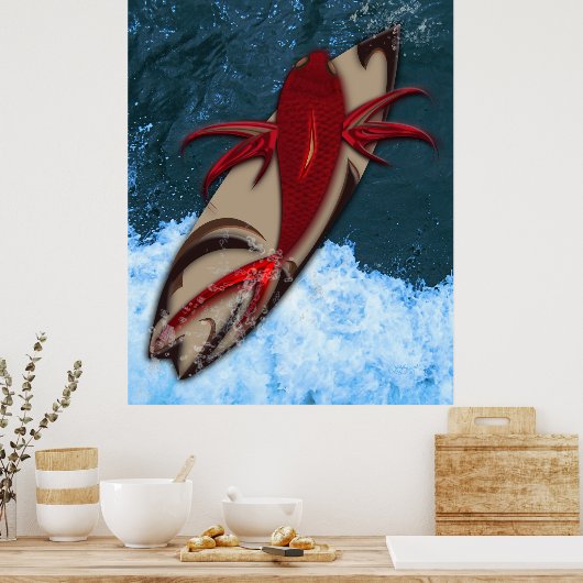 Surf omhoog poster (Keuken)