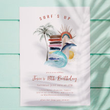 Surf omhoog | Retro Summer Surf Birthday