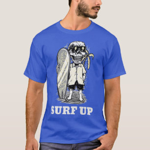 Surf omhoog skelet bij strand t-shirt