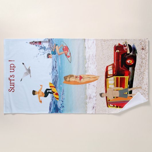 Surf omhoog! strandlaken (Voorkant)