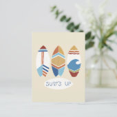 Surf omhoog! Surfplanken Briefkaart (Staand voorkant)