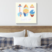 Surf omhoog! Surfplanken Canvas Afdruk (Insitu (Slaapkamer))