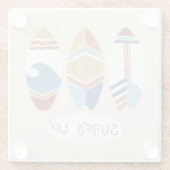 Surf omhoog! Surfplanken Glazen Onderzetter (Achterkant)