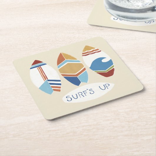 Surf omhoog! Surfplanken Kartonnen Onderzetters (Schuin)