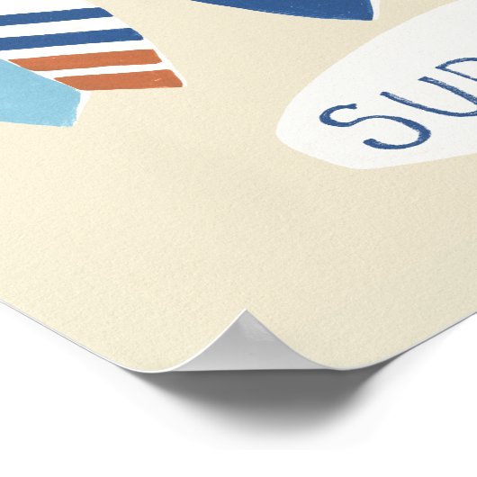 Surf omhoog! Surfplanken Poster (Hoek)